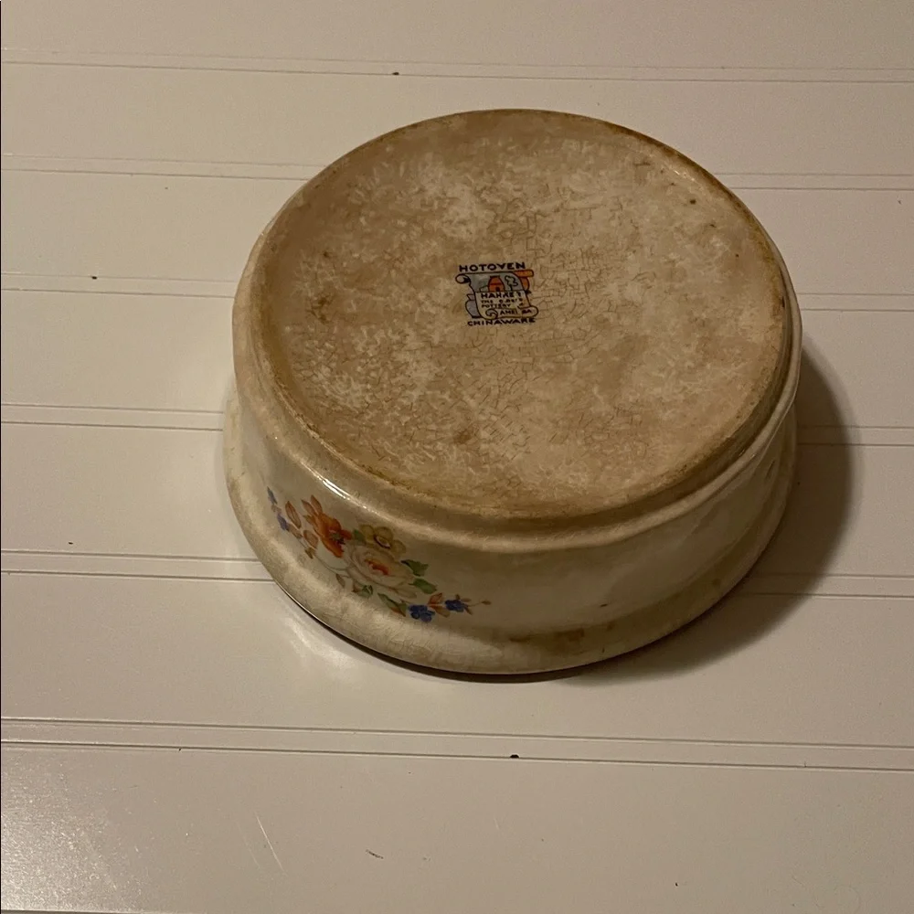 Vintage Floral Ceramic Baking Dish